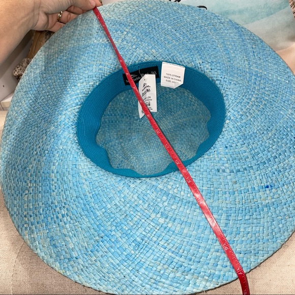 Seaworld Busch Gardens NWT! Blue Floppy Straw Tie Hat Hat - Picture 9 of 9